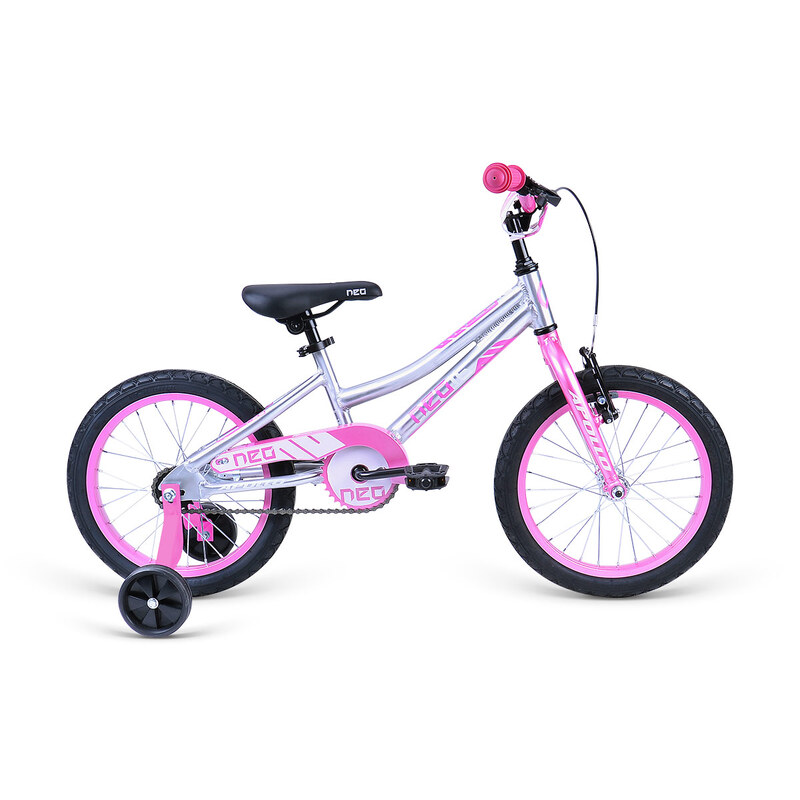 Neo 16 Girls Bike (Brushed Alloy / Pink / White)