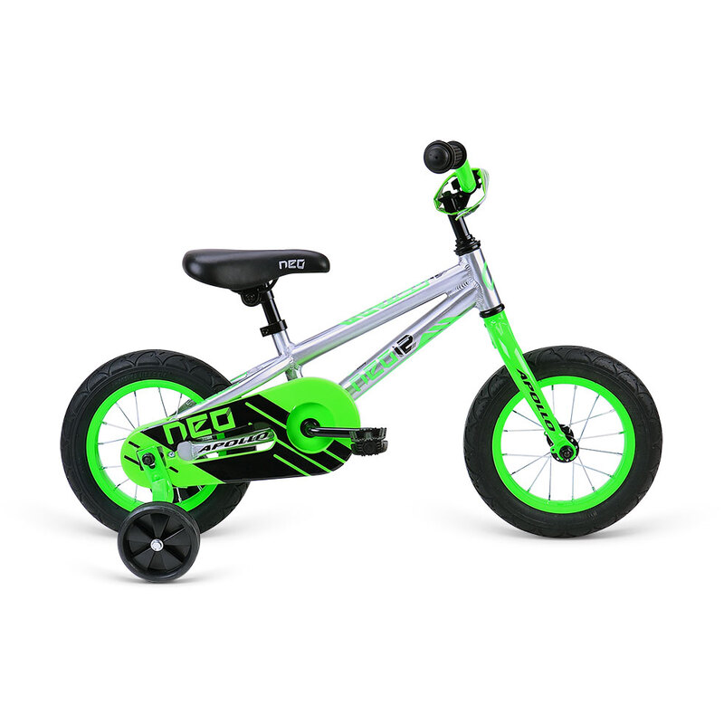 Neo 12 Boys Bike (Brushed Alloy / Neon Green / Black)