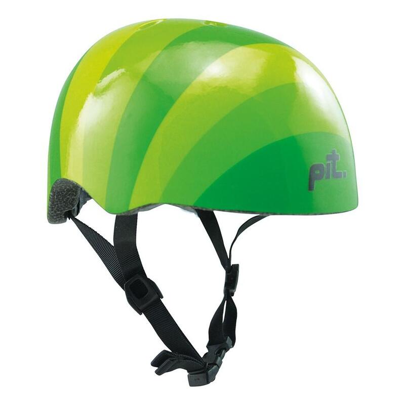 Pit Juvenile Helmet Stripes Green